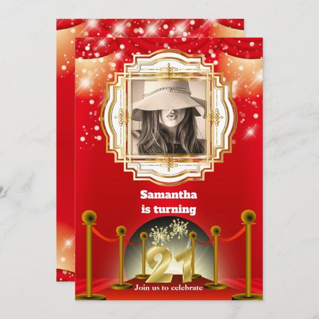 Invitation 21e cérémonie de Hollywood au tapis rouge VIP Gold (Devant / Derrière)