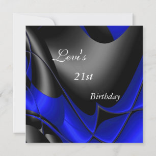 Invitation 21e fête d'anniversaire Abstraits Black blue Mens