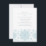Invitation 21e fête d'anniversaire Blue White Snowflake hiver<br><div class="desc">Des flocons de neige bleu très élégants créent une jolie bordure le long du fond de cette invitation à l'anniversaire adulte. Moderne et minimaliste,  le design est ouvert et aéré. L'esthétique contemporaine plaira à tous les âges.</div>