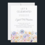 Invitation 21e fête d'anniversaire Printemps aquarelle Floral<br><div class="desc">Un élégant arrangement floral aquarelle de fleurs vintages orne la bordure inférieure de cette invitation de fête de 21e anniversaire. Les fleurs pastel douces sont agrémentées d'art moderne.</div>
