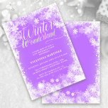 Invitation 21E Fête d'anniversaire Wonderland Snowflake<br><div class="desc">Elégante invitation hivernale à 21e anniversaire de merveilleuse calligraphie entourée d'un flocon de neige luxuriant et d'une bordure de neige. Les flocons de neige éclatent contre l'arrière - plan mauve assez mou. Vous pouvez modifier la couleur arrière - plan en n'importe quelle couleur. Winter Wonderland ne peut pas être modifié,...</div>