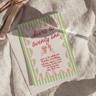 Invitation 21e Main Tirages colorés Amusants Anniversaire