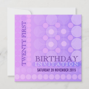 Invitation 21e Motif de points funky Pink+Lilac Anniversaire 