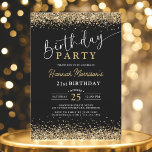 Invitation 21e Parties scintillant d'or noir n'importe quel â<br><div class="desc">Fêtez le 21ème anniversaire de la 21ème Parties scintillant d'or noir N'importe quel âge Invitation ! Doté d'un arrière - plan noir élégant et d'accents de parties scintillant en faux or scintillants, ce design apporte un glamour moderne à votre célébration d'étape. Que vous planifiez un dîner chic ou une soirée...</div>
