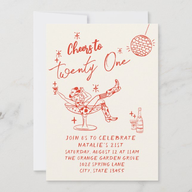 Invitation 21e photo côtière de la vilebrequin tirée à la mai (Devant)