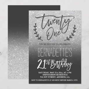 Invitation 21ème anniversaire de faux d'argent de manuscrit