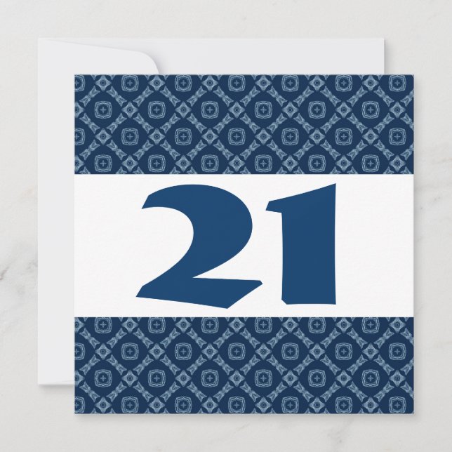 Invitation 21ème Diamants et carrés bleus W910 de fête (Devant)