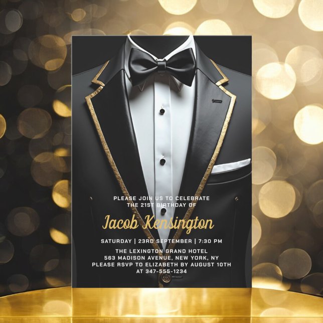 Invitation 21ème événement d'anniversaire Black and Gold de T (Créateur téléchargé)