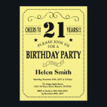 Invitation 21ème Noir et jaune d'invitation d'anniversaire<br><div class="desc">21ème Typographie noire et jaune d'invitation d'anniversaire. Arrière - plan noir et jaune. Anniversaire adulte. Anniversaire masculin d'hommes ou de femmes. Enfants garçon ou Madame Teen Teenage Bday Invite de fille. 13ème 15ème 16ème 18ème 20ème 21ème 30ème quarantième cinquantième soixantième soixante-dixième quatre-vingtième quatre-vingt-dixième 100th. Tout âge. Pour davantage de personnalisation,...</div>