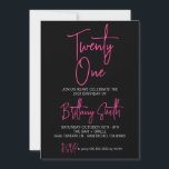 Invitation 21st Birthday, pour Invitation fille, D<br><div class="desc">Invitation de 21e Anniversaire électronique,  Modèle modifiable,  pour fille,  21,  Invitation,  Neon,  Digital,  21 pour elle</div>