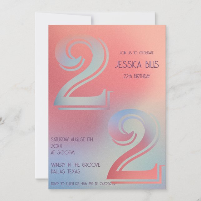 Invitation 22e anniversaire (Devant)