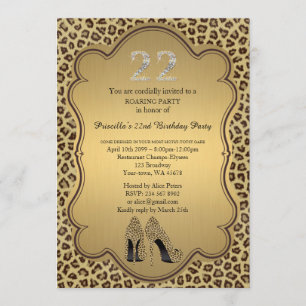 Invitation 22ème, fête d'anniversaire, 22ème, chaussures de