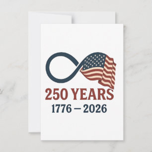 Invitation 250 Ans Anniversaire 1776-2026 USA Patriotique 