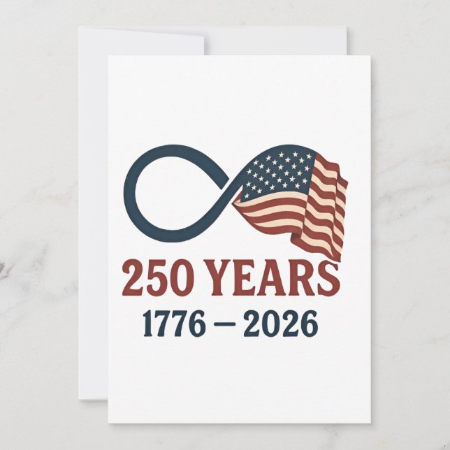 Invitation 250 Ans Anniversaire 1776-2026 USA Patriotique  (Devant)
