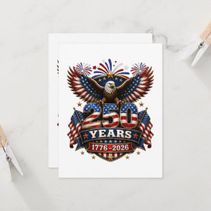 Invitation 250 ans d'Amérique 250e anniversaire 4 juillet