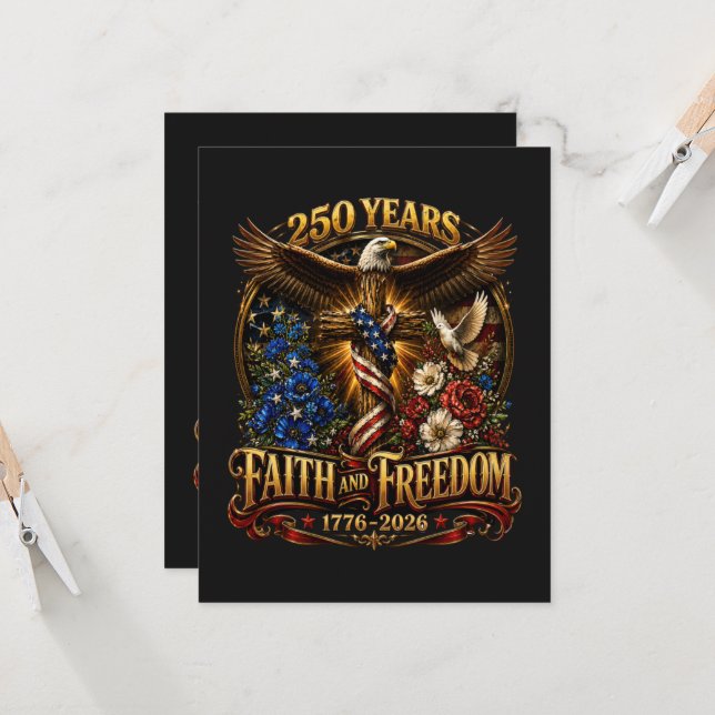 Invitation 250 Ans De Foi Et De Liberté Amérique (Devant/Arrière en situation)