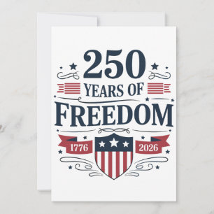 Invitation 250 Ans De Liberté 1776 2026 250e 4 Juillet
