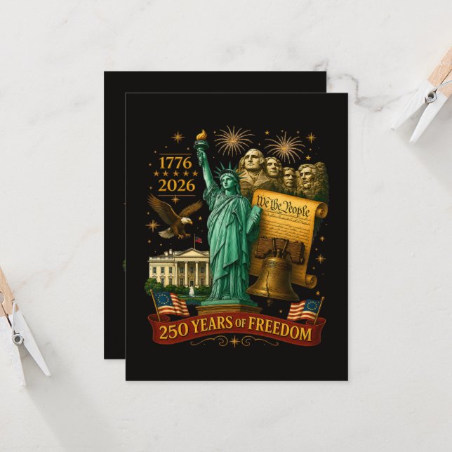 Invitation 250 ans de liberté américaine (Devant/Arrière en situation)