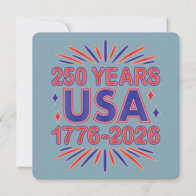 Invitation 250 ans USA | Semiquinentenaire 1776-2026 (Devant)