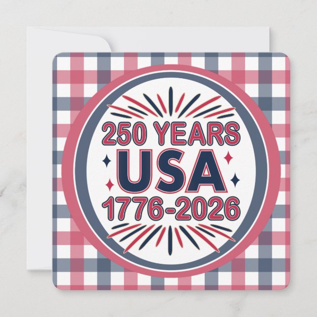 Invitation 250 ans USA | Semiquinentenaire 1776-2026 (Devant)
