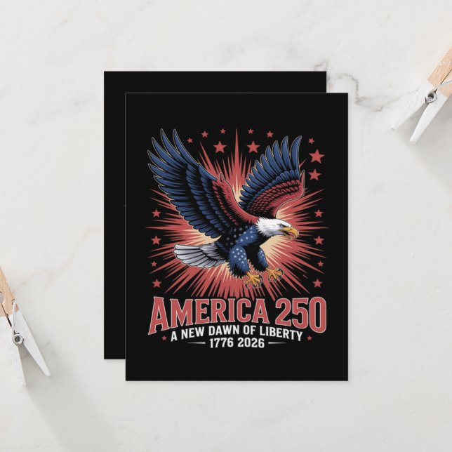 Invitation 250e anniversaire de l'Amérique (Devant/Arrière en situation)
