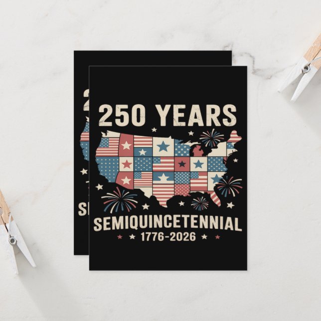 Invitation 250e anniversaire de l'indépendance des États-Unis (Devant/Arrière en situation)