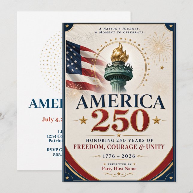 Invitation 250e anniversaire des États-Unis (Devant / Derrière)