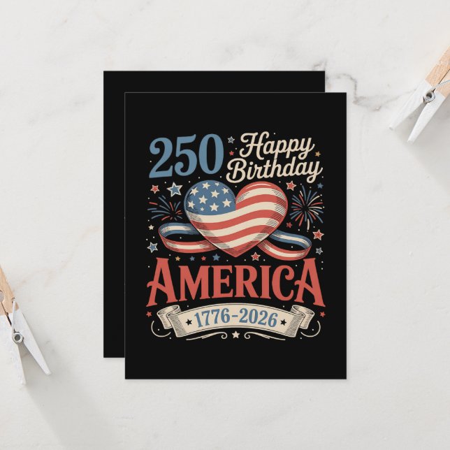 Invitation  250e anniversaire États-Unis 250 ans (Devant/Arrière en situation)