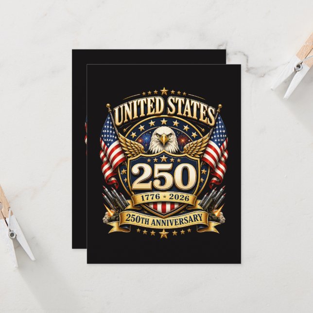 Invitation 250e anniversaire USA 250 ans  (Devant/Arrière en situation)
