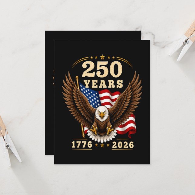 Invitation 250e anniversaire USA 250 ans 1776-2026 (Devant/Arrière en situation)