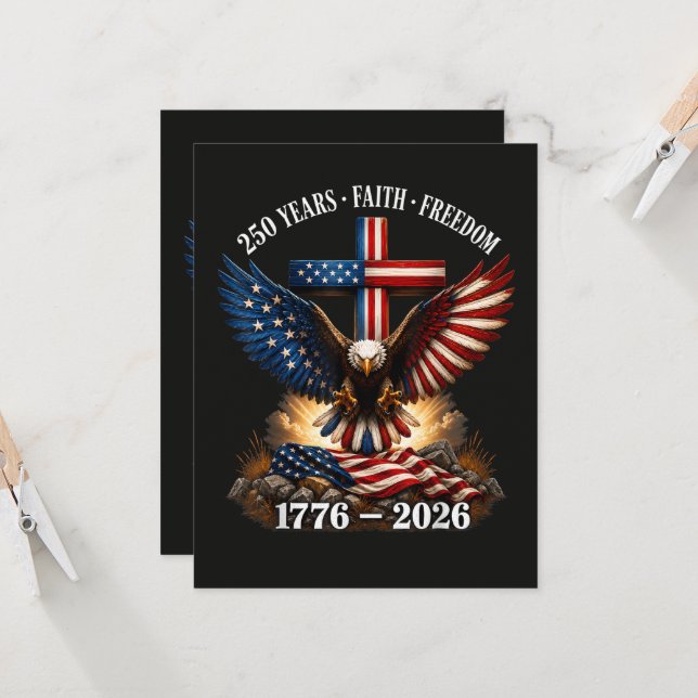 Invitation 250e anniversaire USA Foi Liberté (Devant/Arrière en situation)