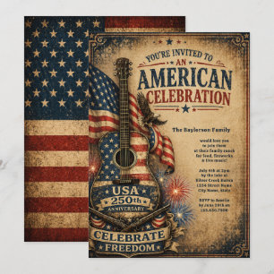 Invitation 250e anniversaire vintage États-Unis d'Amérique 4