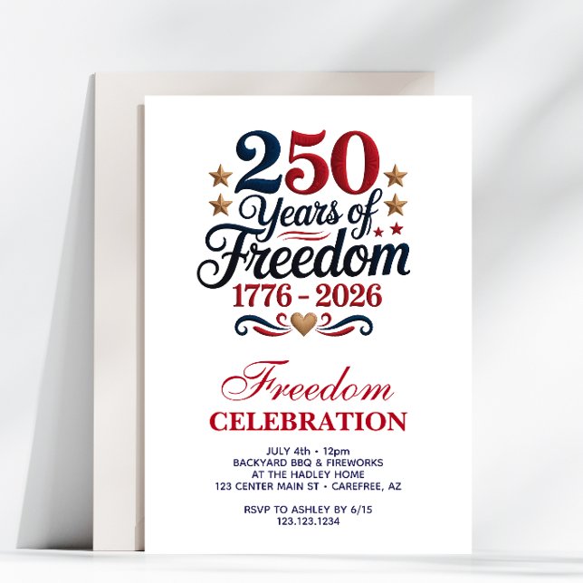 Invitation 250th American Birthday Party (Créateur téléchargé)
