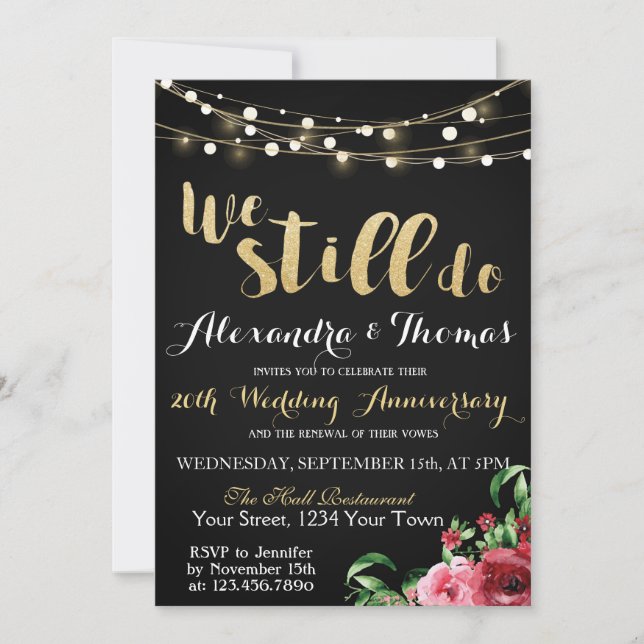 Invitation 25 ans de mariage, On fait toujours l'anniversaire (Devant)