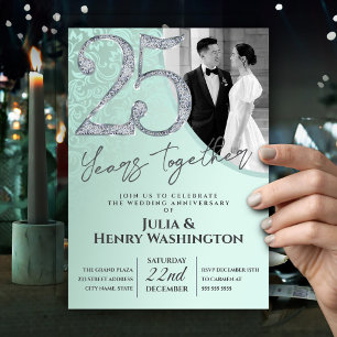 Invitation 25 Ans Ensemble Anniversaire de Mariage Argenté