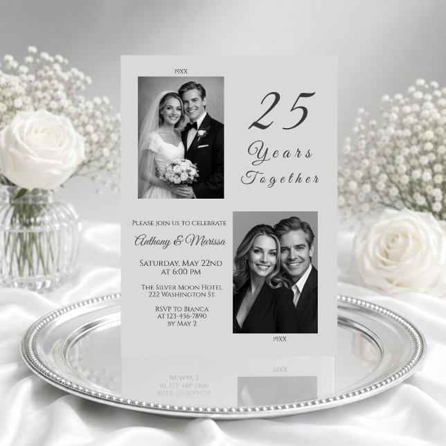 Invitation 25 ans ensemble Noces d'argent (Créateur téléchargé)