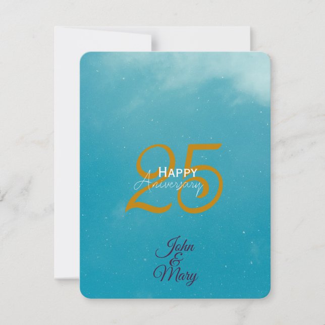 Invitation 25 e anniversaire ou anniversaire Papeterie (Devant)
