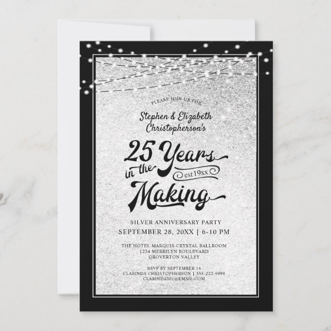 Invitation 25e anniversaire 25 ANS DE FABRICATION Confettis (Devant)