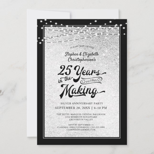 Invitation 25e Anniversaire 25 ANS DE RÉALISATION Confettis (Devant)
