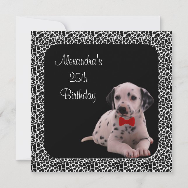 Invitation 25e anniversaire Dalmation et Poster de animal cad (Devant)