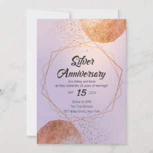 Invitation 25e anniversaire de Golden cristal Silver Affair