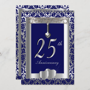 Invitation 25e anniversaire de la Mariage d'argent  Texte DO-