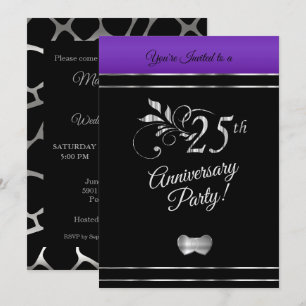 Invitation 25e anniversaire de l'argent - Motif de la Girafe