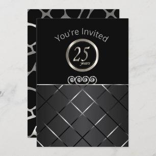 Invitation 25e anniversaire de l'argent noir