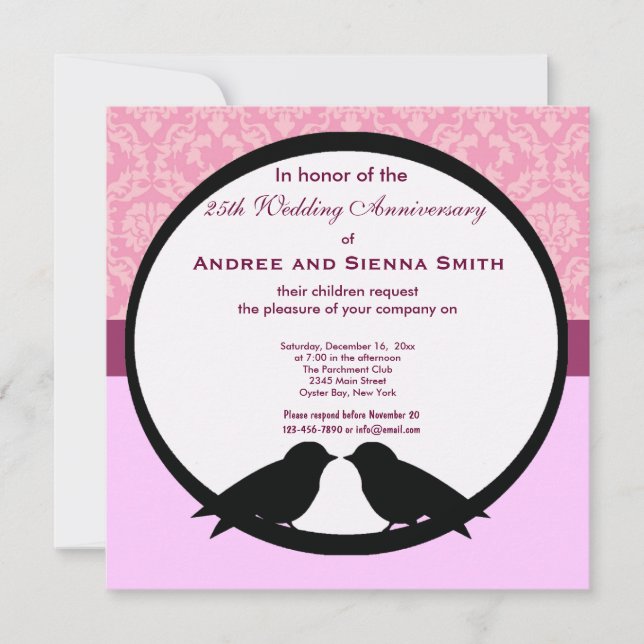 Invitation 25e anniversaire de mariage (Devant)