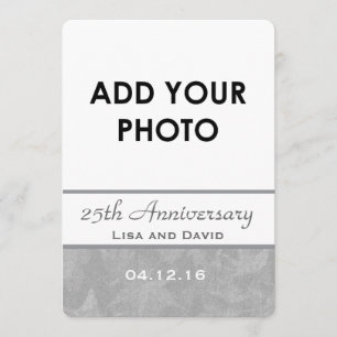 Invitation 25e Anniversaire de Mariage Argent Feuilles Atténu