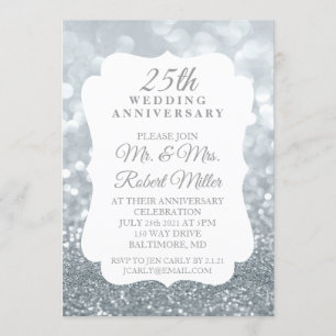 Invitation - 25e anniversaire de mariage Argent pa