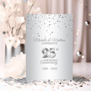 Invitation 25e anniversaire de mariage argent personnalisé