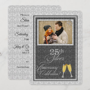 Invitation 25e anniversaire de mariage avec photo