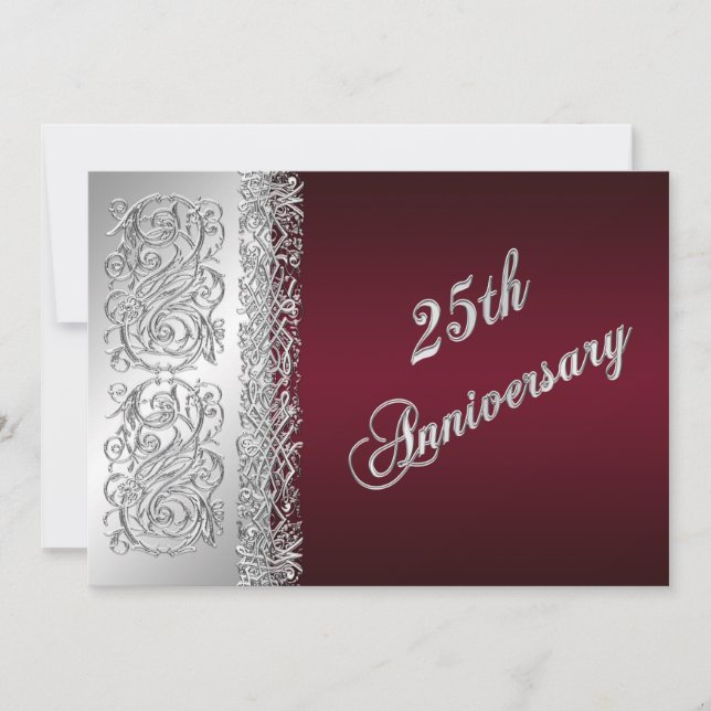 Invitation 25e anniversaire de mariage Bourgogne,  (Devant)